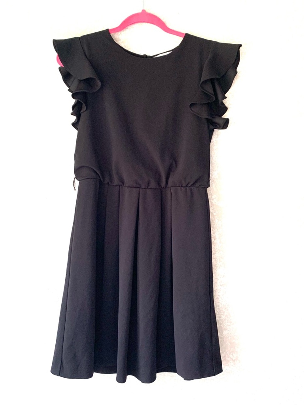 Shelby & Palmer Black Ruffle Sleeve Formal Dress 6 Wedding Guest Evening Party